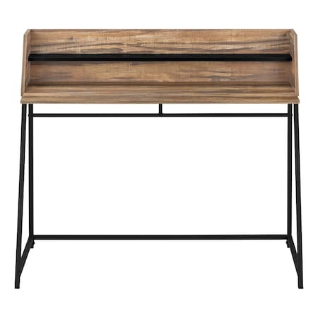 Homeroots 47" Brown and Black Wood and Metal Sled Computer Desk 489977