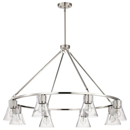 Nuvo Gianna, 8 Light Chandelier, Brushed Nickel Finish, Clear Glass 60/8336