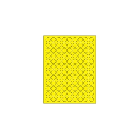 Bubblefast 1'' Fluorescent Circle Laser Labels BFLL190YE