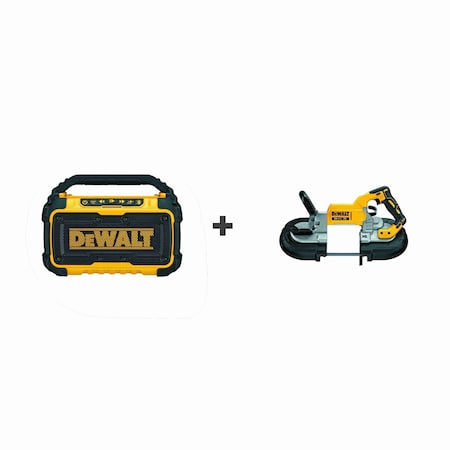 Dewalt Jobsite Bluetooth Speaker, 12V, W/Bandsaw DCR010/DCS374B