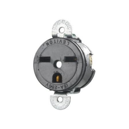 Leviton Commercial Grade Single Receptacle, 15 Amp, 250 Volt 5658-SS