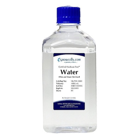 Growcells Nuclease Free Water, Bottle, 1 L, PK72 NUPW-1000