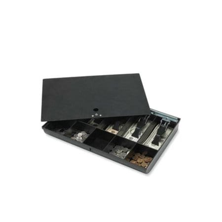 Sparco Money Tray, w/ Locking Cover, 16"x11"x2-1/4", Black SPR15505