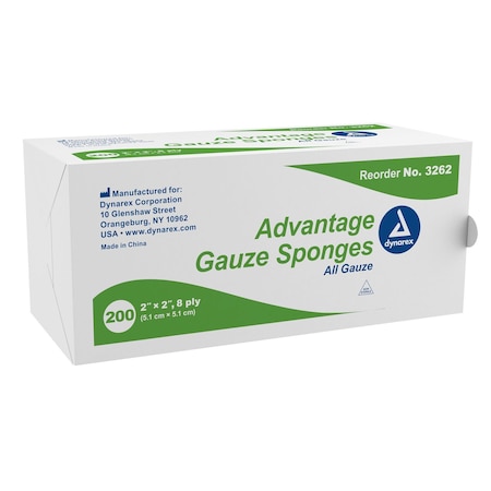 Dynarex Advantage Surgical Sponges, 2"x2", 8 Ply, 5000PK 3262