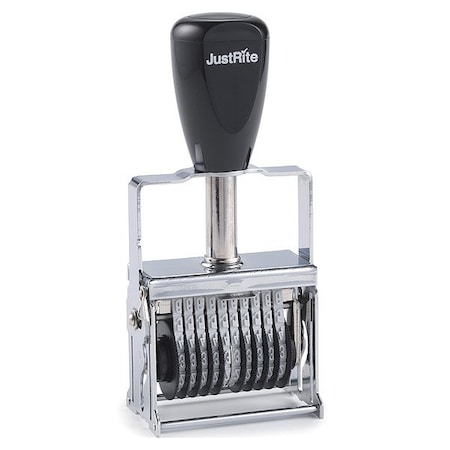 Justrite Numbering Stamp, NBR, 6-1/2 in Overall L 048939