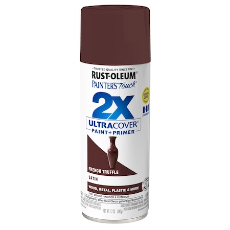 Rust-Oleum Painter's Touch 2X Ultra Cover Spray Paint, French Truffle, Satin, 12 Oz 393572