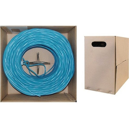 Cable Wholesale Bulk Cat6 Blue Ethernet Cable, Stranded, UTP (Unshielded Twisted Pair), Pullbox, 1000 foot 10X8-061SH
