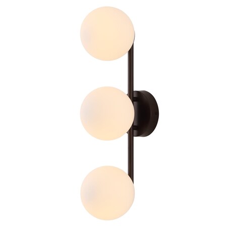 Jonathan Y Nash 23 in. 3-Light Mid-Century Modern Metal and Frosted Glass Globe LED Vanity Light, Oil Rubbed Bro JYL9568B