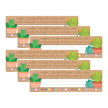 Teacher Created Resources Happy Cactus Crew Flat Name Plates, 216PK 6960