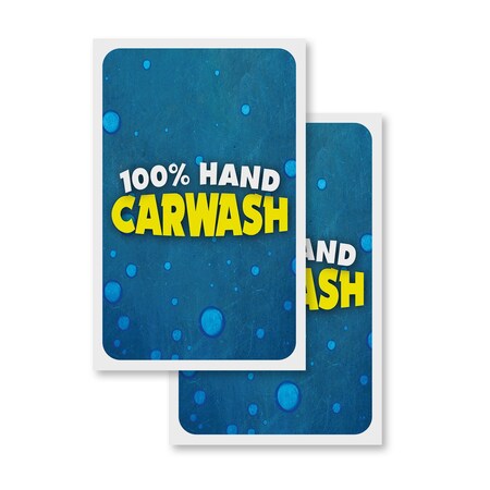 Signmission Hand Car Wash, Vinyl Decals Only 24 Inch x 36 Inch, Vinyl Decal, 2PK DSB-2436-2PACK-30387