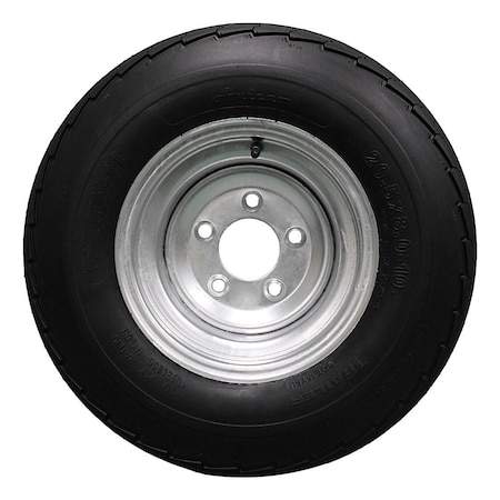 Antego Single 205/65-10 20.5x8.0-10 10 ply Load Range E Trailer Tire Wheel - 5 Lug Galvanized Rim A1060037057581020580010