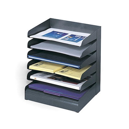 Roomfactory Six Tier Steel Desk Tray - Black RO124600