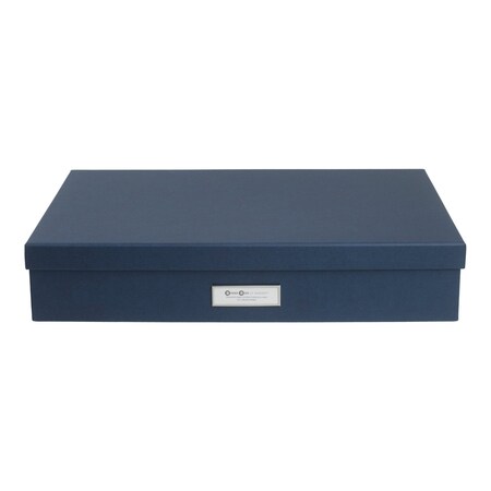 Bigso Sverker Canvas Fiberboard Legal/Art Storage Box, 3.3 x 17.1 x 12.2 in, Blue, 5PK 9341C3843