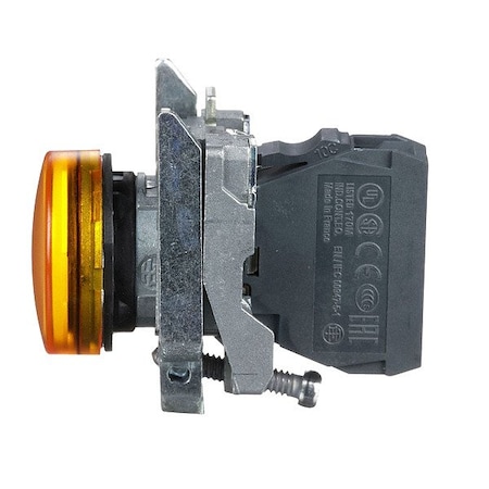 Schneider Electric Pilot Light Complete, Yellow, LED XB4BVG5