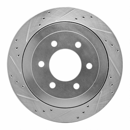 Dynamic Friction Co DFC Brake Rotor - Drilled and Slotted - Silver 631-54205L