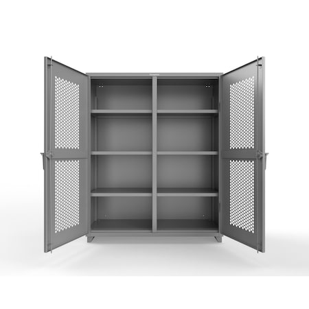 Strong Hold 14 GA Extra Heavy Duty Double Shift Ventilated (Hex) Cabinet 56-DS-H-246-L