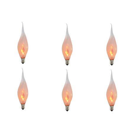 Bulbrite Incandescent CA5 Candelabra Screw Base E12 Light Bulb, 3W, Silicone Flame Shaped, 12PK 861258