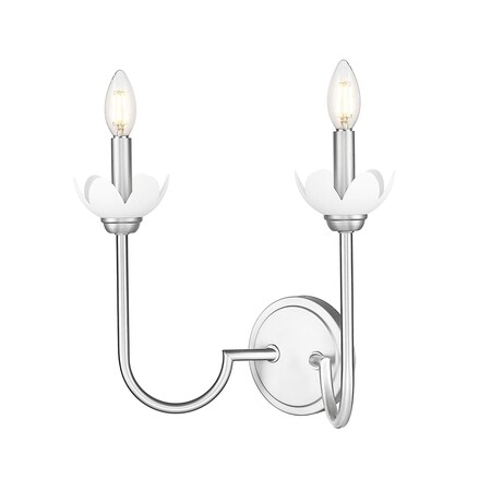 Z-Lite Allistair 2-Light Wall Sconce, 15 in W, Brushed Nickel 352-2S-BN