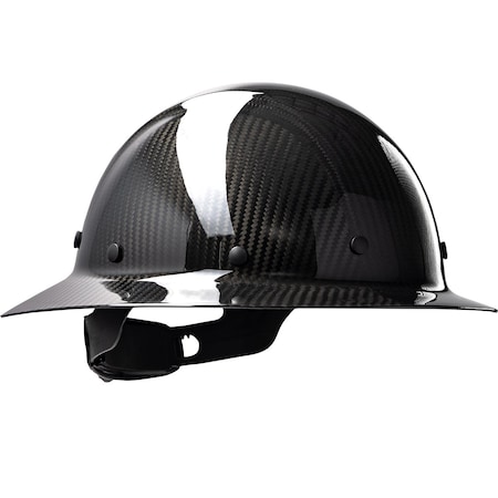 Pip Full Brim Smooth Dome Hard Hat w/Glossy Carbon Fiber Shell, 8-Point Riveted Textile Suspension and W 280-HP1471R-11