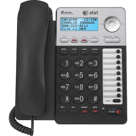 At&T AT&T ML17929 Standard Phone - Silver - 2 x Phone Line - Speakerphone - Backlight ML17929