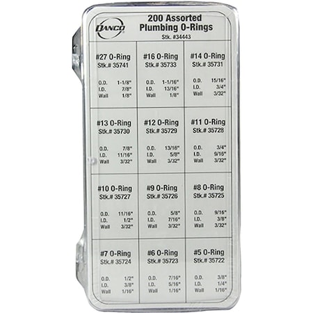 Danco Asorted O-Ring Kit, 200-Piece 34443