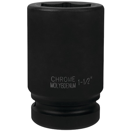 Performance Tool 1 Dr. 1-1/2 in. 6pt Deep Impact Socket, Chrome Moly, Impact Rated M747-30