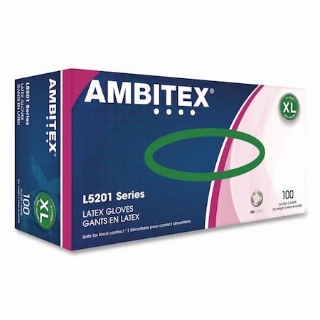 Ambitex L5201 Series Powder-Free Latex Gloves, Ivory, X-Large, 1000PK LXL5201