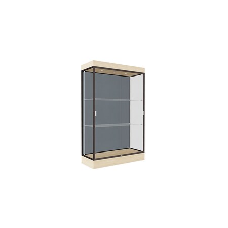 Ghent Lighted Floor Display Case 48x76x20, 6" Base, Bronze 92LFBS-BZ-BGW