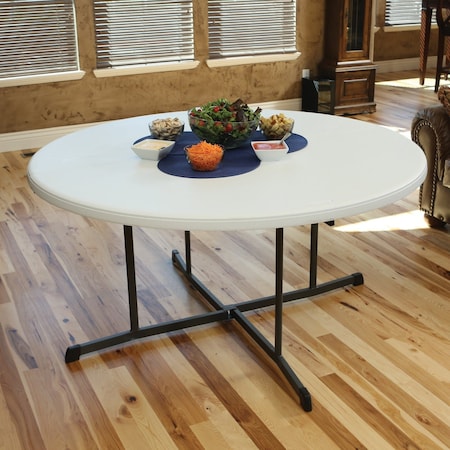 Lifetime 5 ' Wht Granite Round Commercial Folding Table 5402