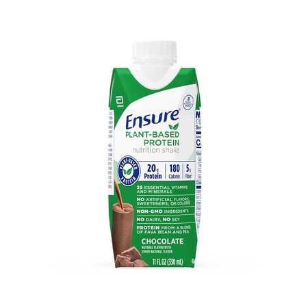 Ensure Plant Based Protein Nutrition Shake Oral Supplement Chocolate Flavor Liquid 11 oz. Carton, 12PK 67453