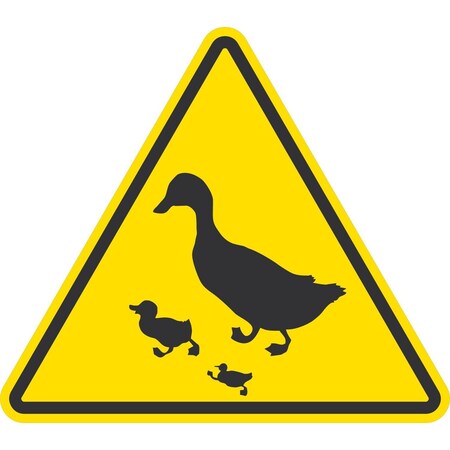 Lyle Duck and Ducklings Crossing Symbol, 10x10, Non-Reflective, Yellow G-1059-ND_10x10