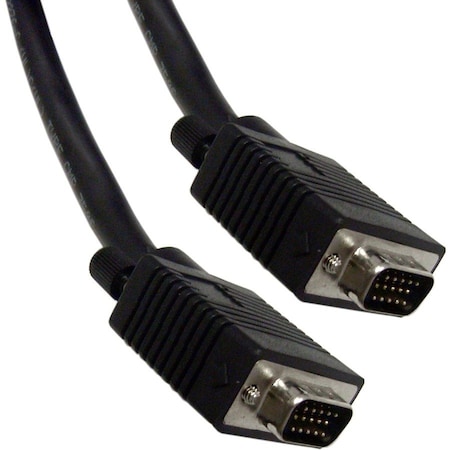 Cable Wholesale Plenum SVGA Cable, Black, HD15 Male, Coaxial Construction, Shielded, 75 foot 11H1-20175