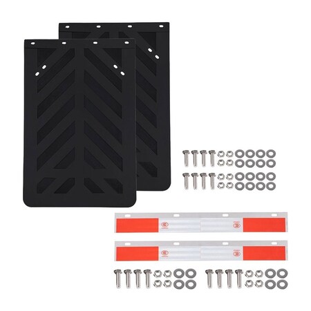 Mytee Products Mud Flap & Hanger Kit 2PK 24inx36in Mud Flaps & 2PK 24inx3in Hanger Plates w/Tape, 2PK MUDFLAP-36-SS-KIT