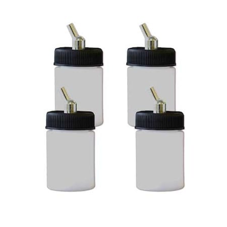Paasche 1oz Plastic Bottle Assemblies for VL, MIL, SI, & TS Airbrushes, 4PK BA-60-1P-4