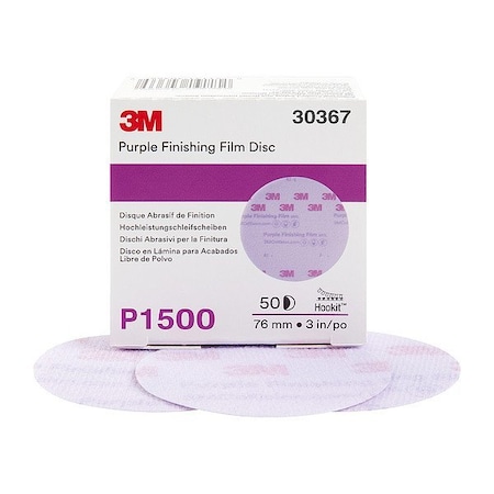 3M Finishing Film Abrasive Disc, Aluminum Oxide, P1500 Grit, Coated Type, 260L 7100123055