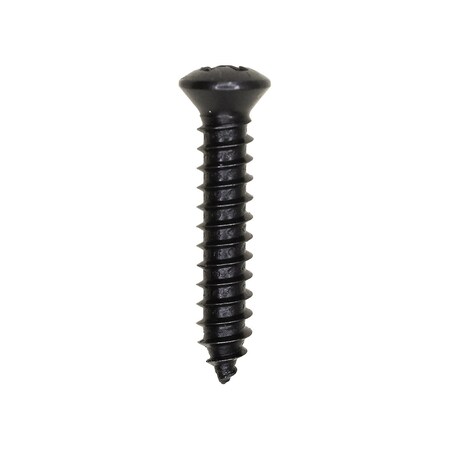 #10 x 1in with #8 Head Phillips Oval Head Tapping Screw - Black Oxide, 100PK