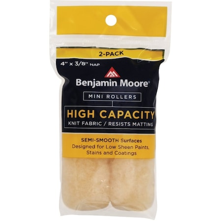 Benjamin Moore 4'' x 3/8'' High Capacity Mini Roller Cover, 2PK U66500-018