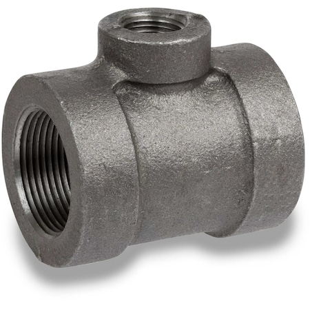 Usa Industrials Pipe Fittings, Black-Coated Malleable Iron, Class 300, Reducing Branch Tee, 3/4inx1/2in NPT Female ZUSA-PF-20522