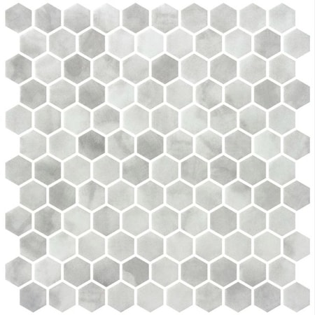 Andova Tiles SAMPLE-Watelle Honeycomb Marble Look Recycled Matte Glass  Hexagon Mosaic Wall & Floor Mosaic Tile SAM-ANDWAT1321