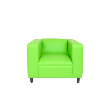 Homeroots 36" Neon Green and Black Faux Leather Club Chair 530520