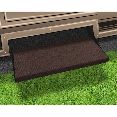 Presto Fit STEPS AND STEP RUGS RV Fits Manual And Electric Steps 23 Inch Width Chocolate Brown MicroRibbed 2-0355