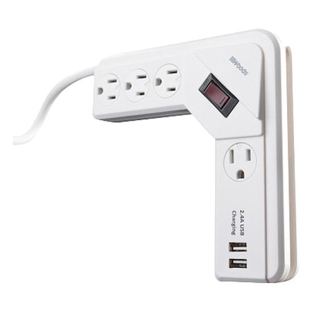 Southwire SurgeProtector, White, 8-1/2in, 4Outlets 41379