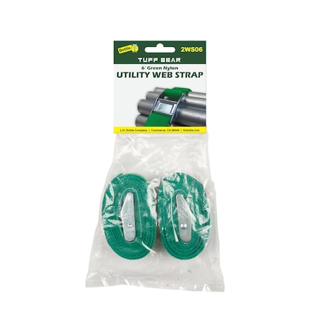 Dottie 6ft Green Nylon Web Straps, 2PK 2WS06