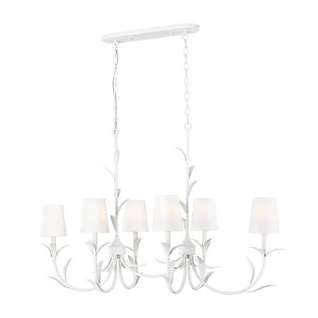 Z-Lite Aslin Textured White 6 Light Linear Chandelier 830-44L-TXWH