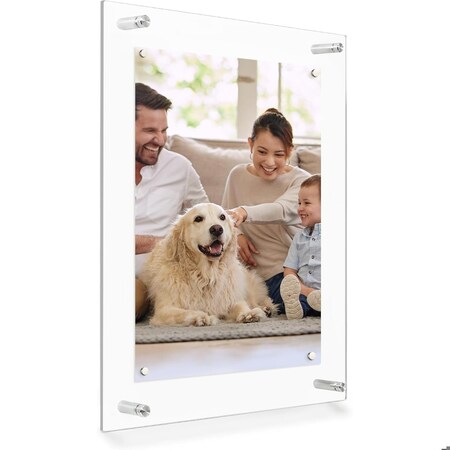 Fab Glass And Mirror Single Acrylic Magnet Wall Frame Size: 23in x8in for Art 5in x7in Chrome F1AC3M23X8CH
