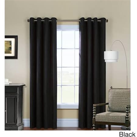 Commonwealth Home Fashions 95 in. Thermaplus Navar Grommet Top Panel Curtain, Black 71145-109-401-95