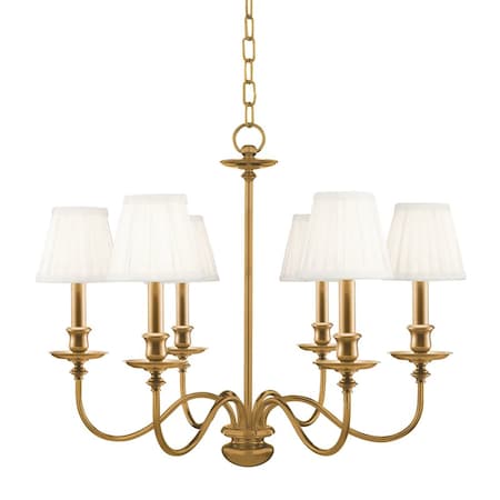 Hudson Valley Lighting Menlo Park 6 Light Chandelier 25 In. Aged Brass 4036-AGB