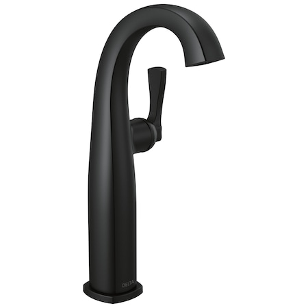 Delta Stryke Single Handle Vessel Bathroom Faucet, 6.44 in, Matte Black 777-BL-DST