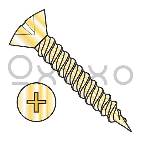 Oxoxo 6-18X5/8 Phil Oval Hinge Screw Twinfast Fine Thread Full Thread Steel Bright Brass Finish, 10000PK 572860