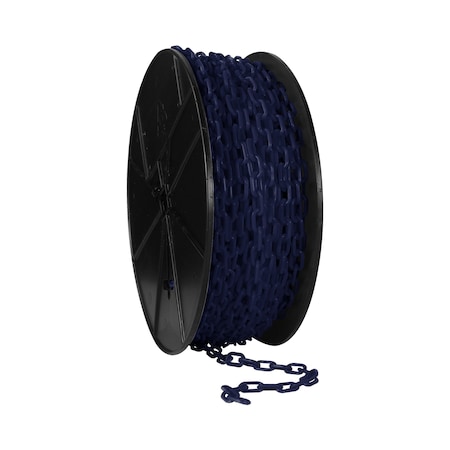 Mr. Chain 3/4" x 200' Cobalt Blue Plastic Safety Chain - Reel 00166